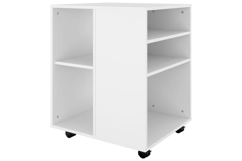 Skåp med hjul vit 60x53x72 cm spånskiva - Vit - Möbler - Bord