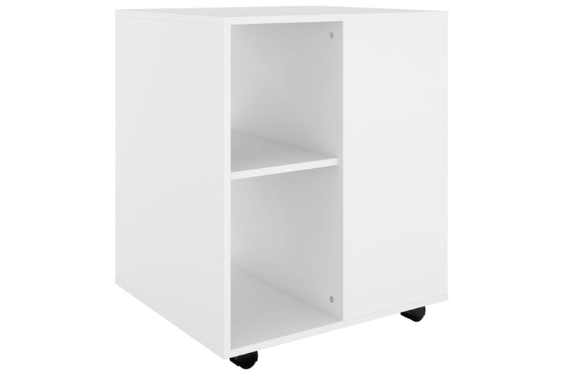 Skåp med hjul vit 60x53x72 cm spånskiva - Vit - Möbler - Bord