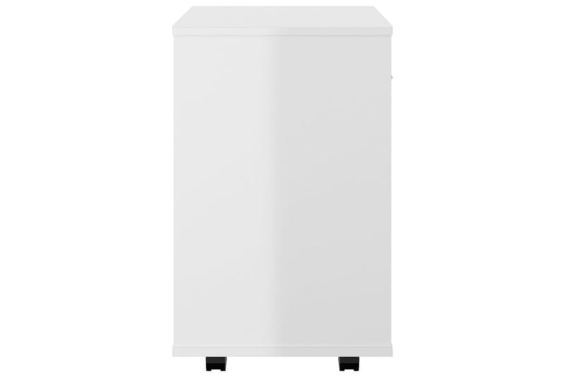 Skåp med hjul vit högglans 46x36x59 cm spånskiva - Vit - Möbler - Bord