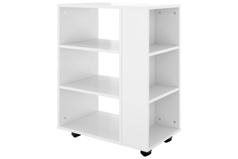 Skåp med hjul vit högglans 60x35x75 cm spånskiva - Vit - Möbler - Bord