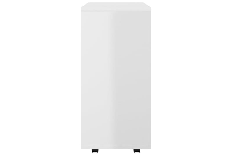 Skåp med hjul vit högglans 60x35x75 cm spånskiva - Vit - Möbler - Bord