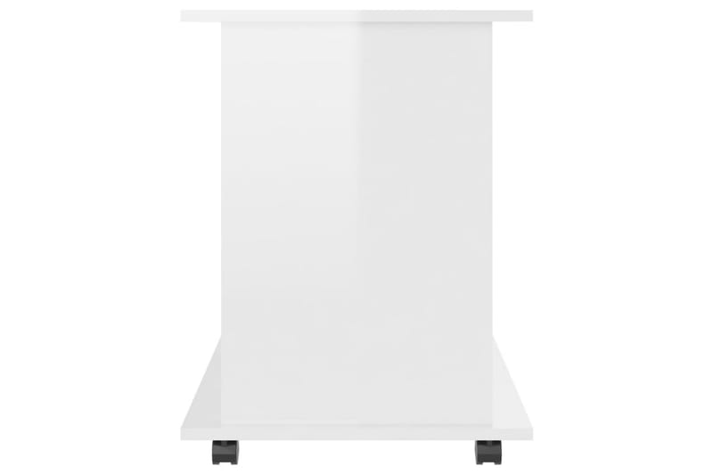 Skåp med hjul vit högglans 60x45x60 cm spånskiva - Vit - Möbler - Bord