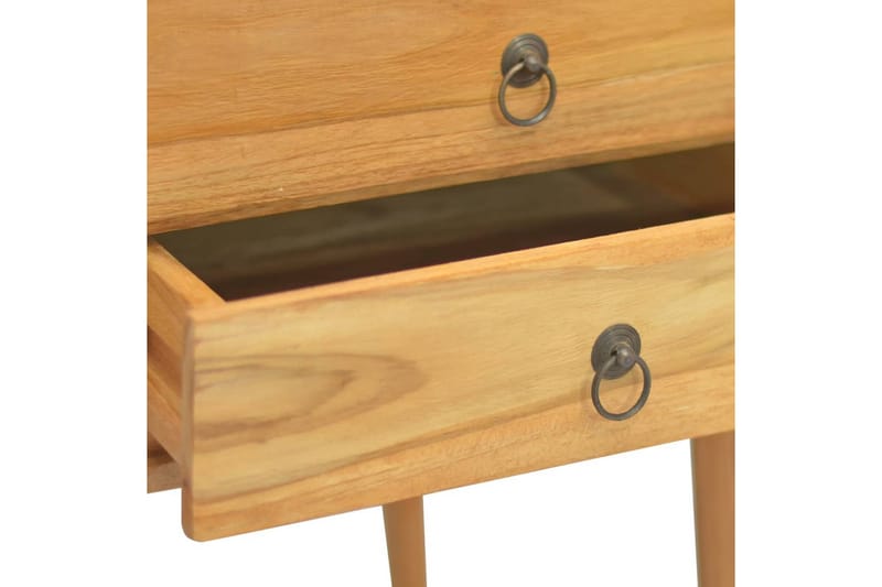 Skrivbord med 2 lådor 110x52x75 cm massivt teak - Brun - Skrivbord - Bord