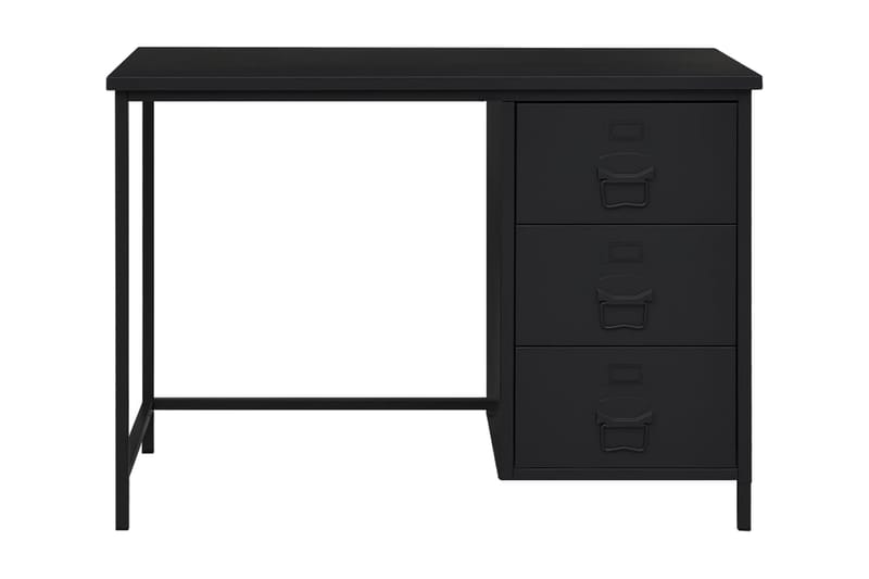 Skrivbord med lådor industriell svart 105x52x75 cm stål - Svart - Skrivbord - Bord