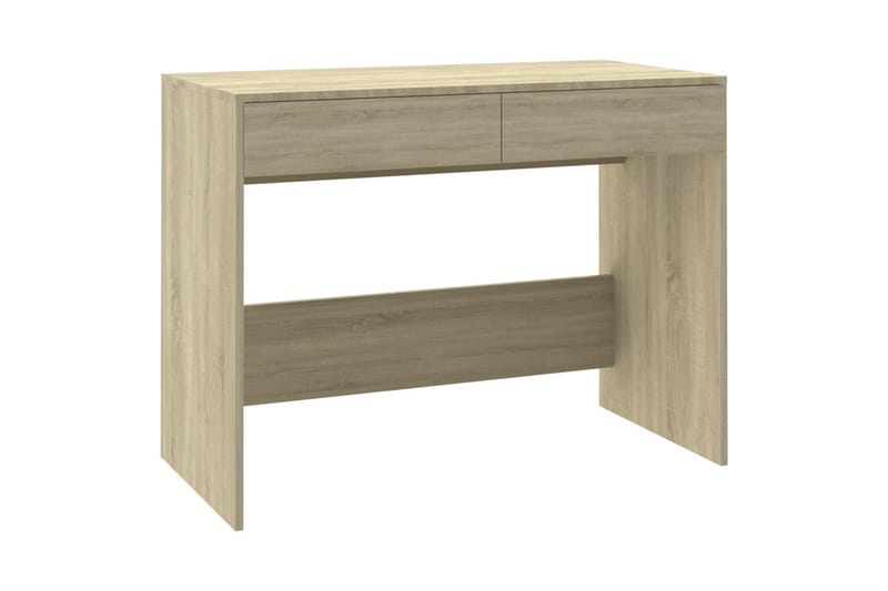 Skrivbord sonoma-ek 101x50x76,5 cm spånskiva - Beige - Möbler - Bord