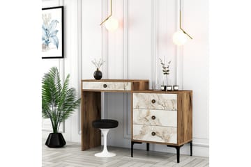 Ameias Sminkbord 124x84,7 cm Brun/Vit - Hanah Home - Möbler - Bord - Sminkbord