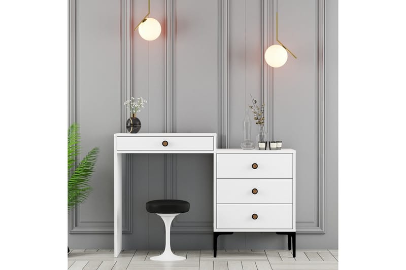 Ameias Sminkbord 124x84,7 cm Vit - Hanah Home - Möbler - Bord - Sminkbord