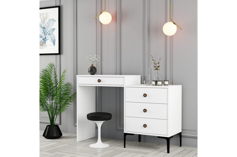 Ameias Sminkbord 124x84,7 cm Vit - Hanah Home - Möbler - Bord - Sminkbord