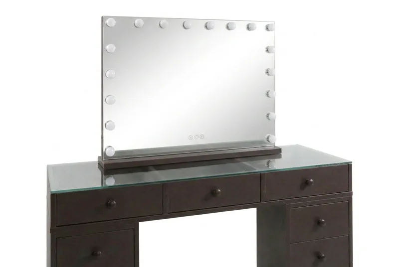 Sminkbord Basic Home Glow 120 cm med Glow Sminkspegel 80 cm Brun - Möbler - Bord - Sminkbord