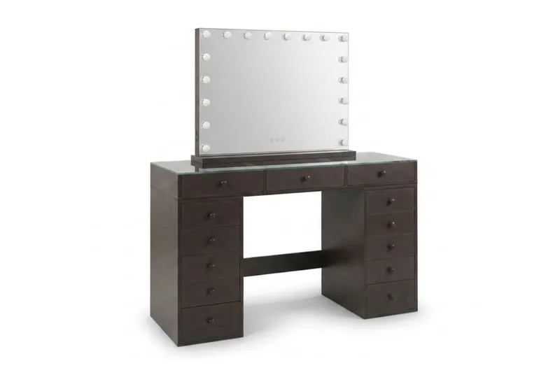 Sminkbord Basic Home Glow 120 cm med Glow Sminkspegel 80 cm Brun - Möbler - Bord - Sminkbord