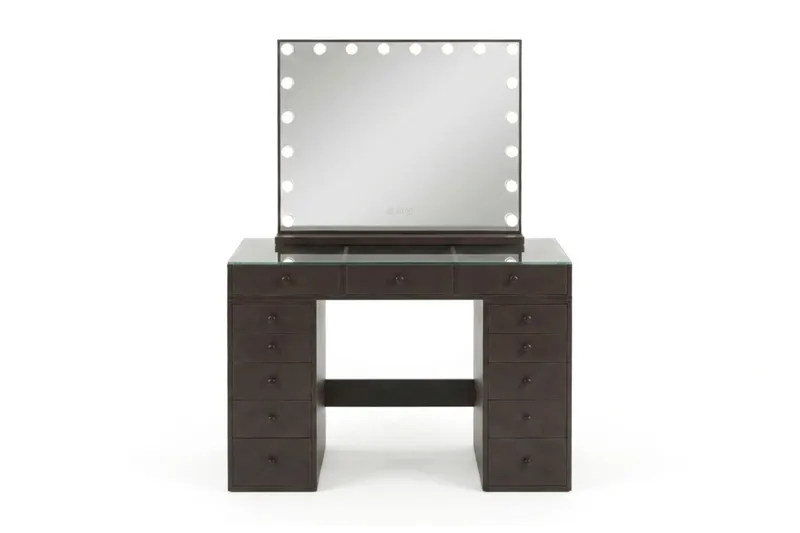 Sminkbord Basic Home Glow 120 cm med Glow Sminkspegel 80 cm Brun - Möbler - Bord - Sminkbord