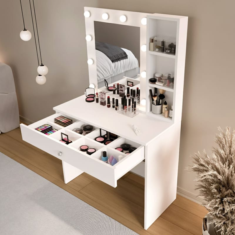 Darrowe Sminkbord 80x147x42,5 cm - Vit - Möbler - Bord - Sminkbord