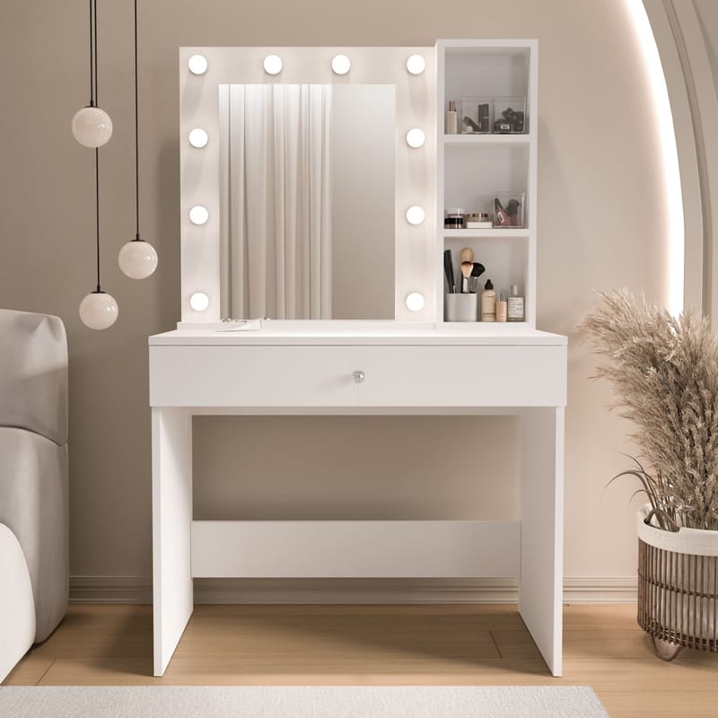 Darrowe Sminkbord 80x147x42,5 cm - Vit - Möbler - Bord - Sminkbord