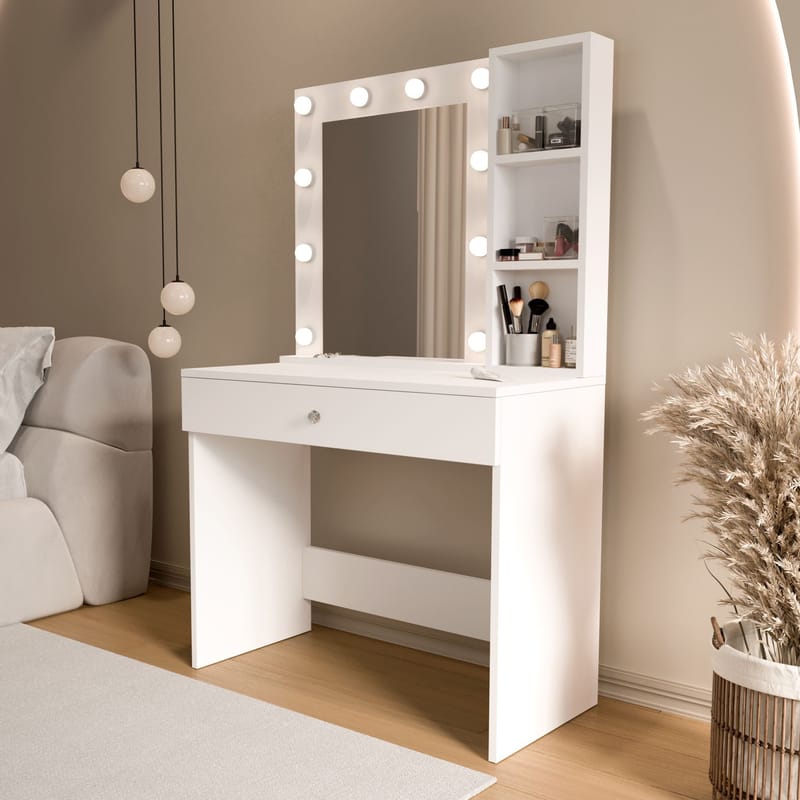 Darrowe Sminkbord 80x147x42,5 cm - Vit - Möbler - Bord - Sminkbord