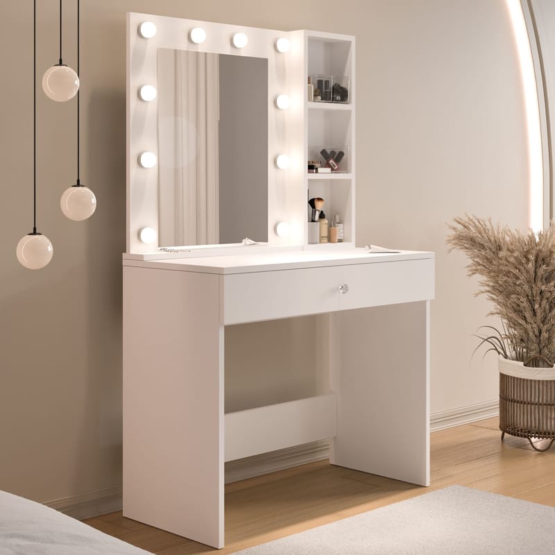 Darrowe Sminkbord 80x147x42,5 cm - Vit - Möbler - Bord - Sminkbord