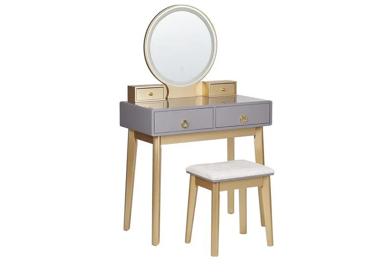 Sminkbord Fedry Grå, guld, Grå, guld