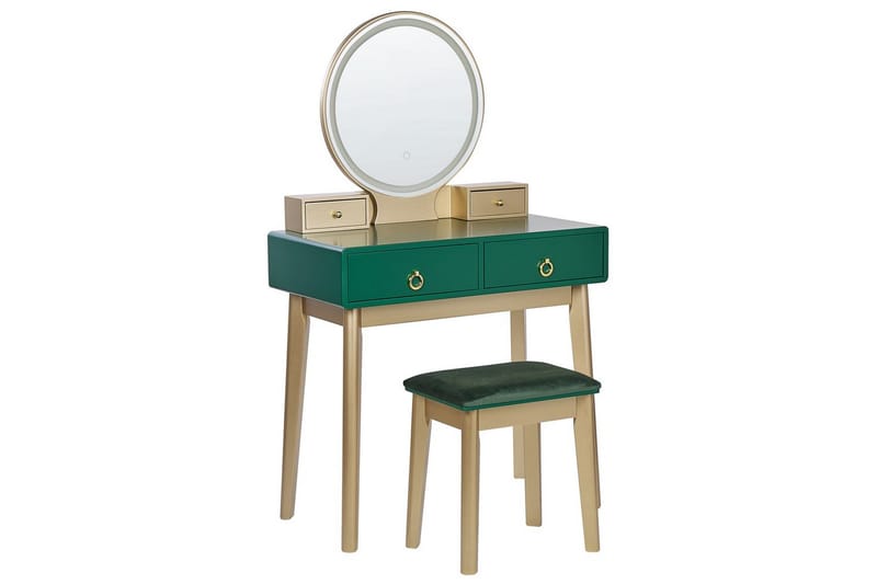 Sminkbord Fedry Grön, guld - Grön, guld - Möbler - Bord