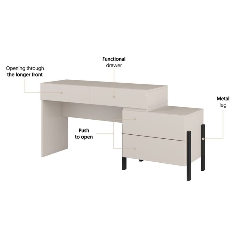 Sminkbord Jukon S med 4 Lådor - Möbler - Bord