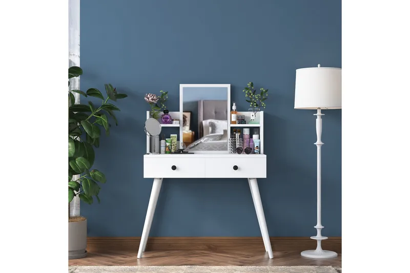 Junji Sminkbord 89,8x111,8 cm Vit - Hanah Home - Möbler - Bord - Sminkbord