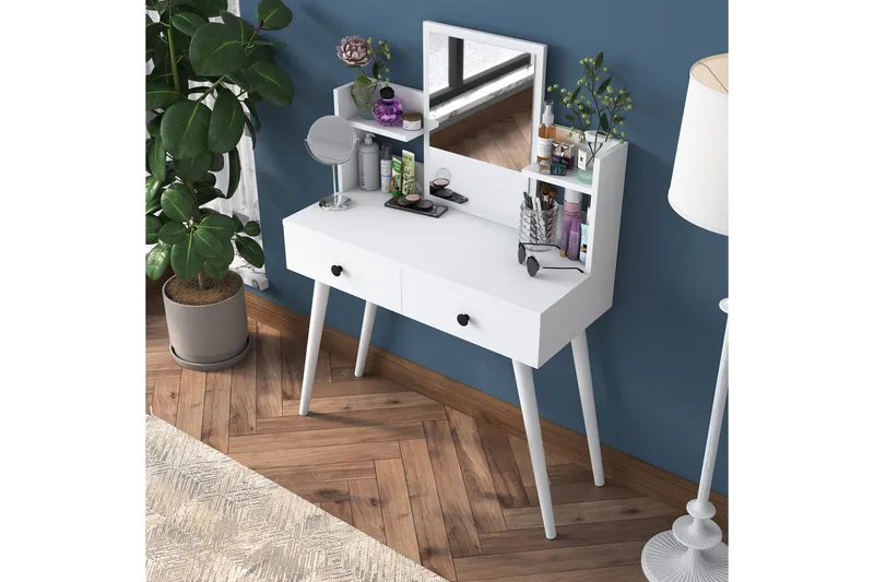 Junji Sminkbord 89,8x111,8 cm Vit - Hanah Home - Möbler - Bord - Sminkbord