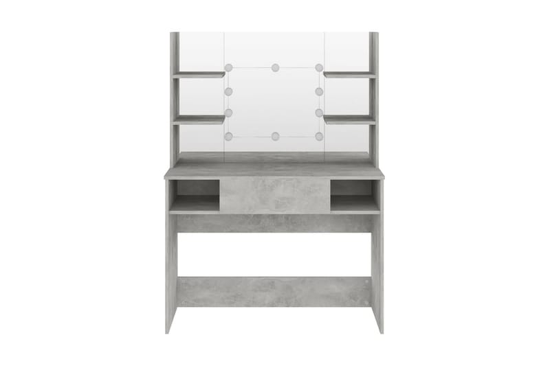 Sminkbord med LED-belysning 100x40x135 cm MDF betonggrå - Grå - Möbler - Bord
