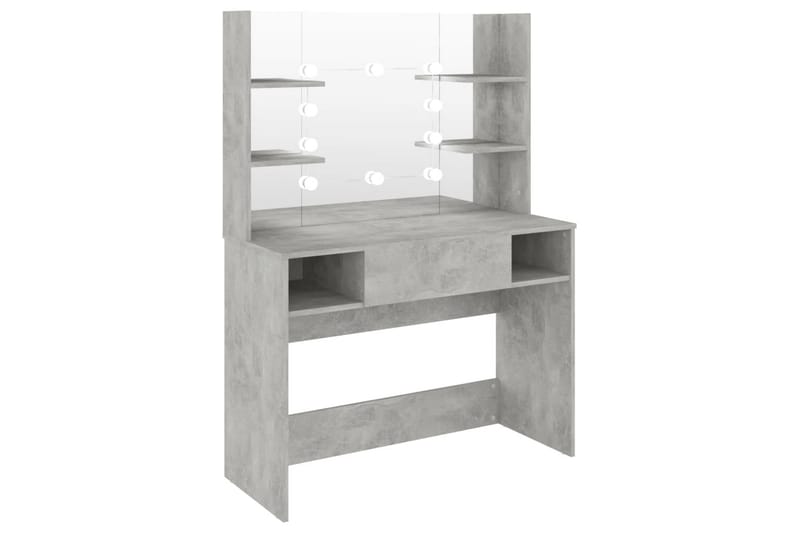 Sminkbord med LED-belysning 100x40x135 cm MDF betonggrå - Grå - Möbler - Bord