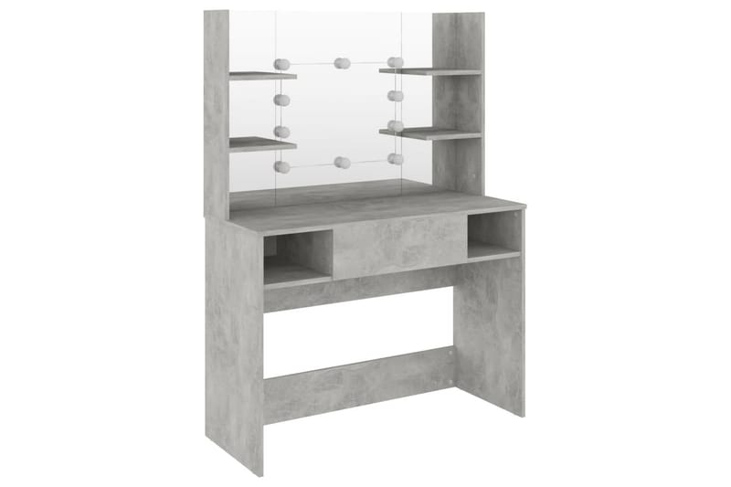 Sminkbord med LED-belysning 100x40x135 cm MDF betonggrå - Grå - Möbler - Bord