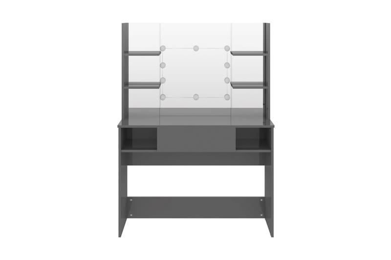 Sminkbord med LED-belysning 100x40x135 cm MDF grå - Grå - Möbler - Bord