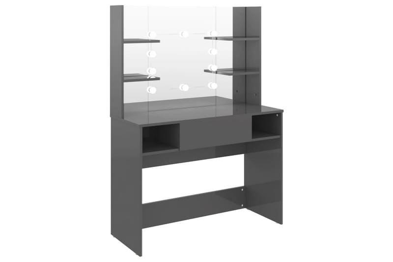 Sminkbord med LED-belysning 100x40x135 cm MDF grå - Grå - Möbler - Bord