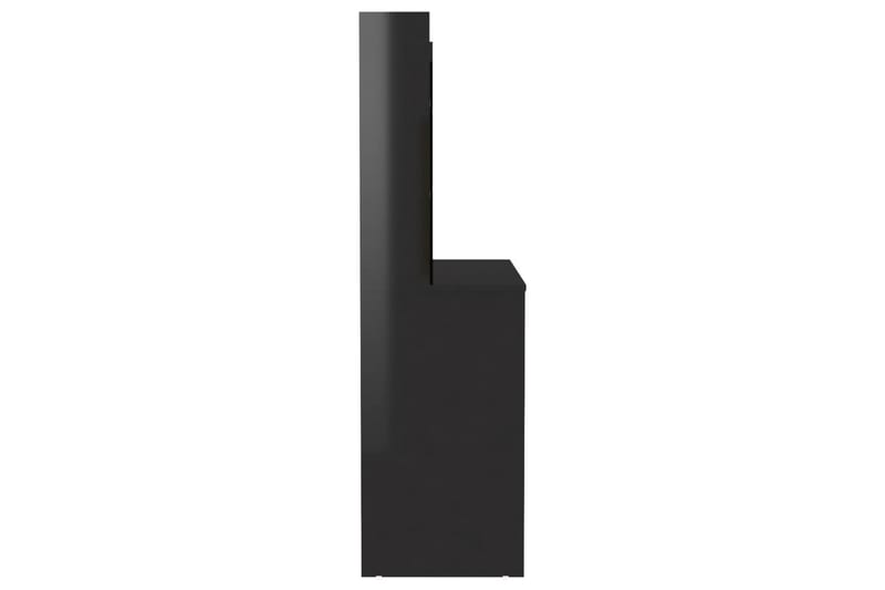 Sminkbord med LED-belysning 100x40x135 cm MDF svart glänsand - Svart - Möbler - Bord