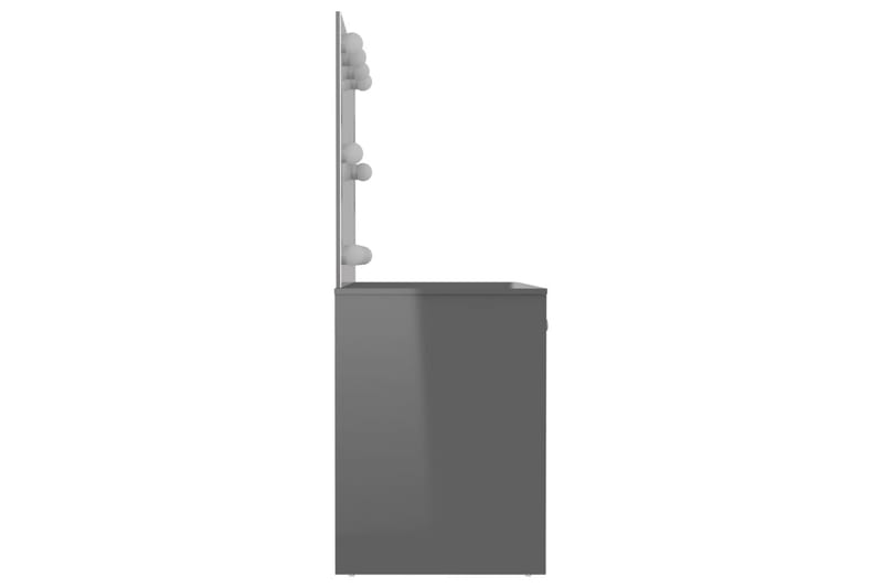 Sminkbord med LED-belysning 110x55x145 cm MDF glänsande grå - Grå - Möbler - Bord