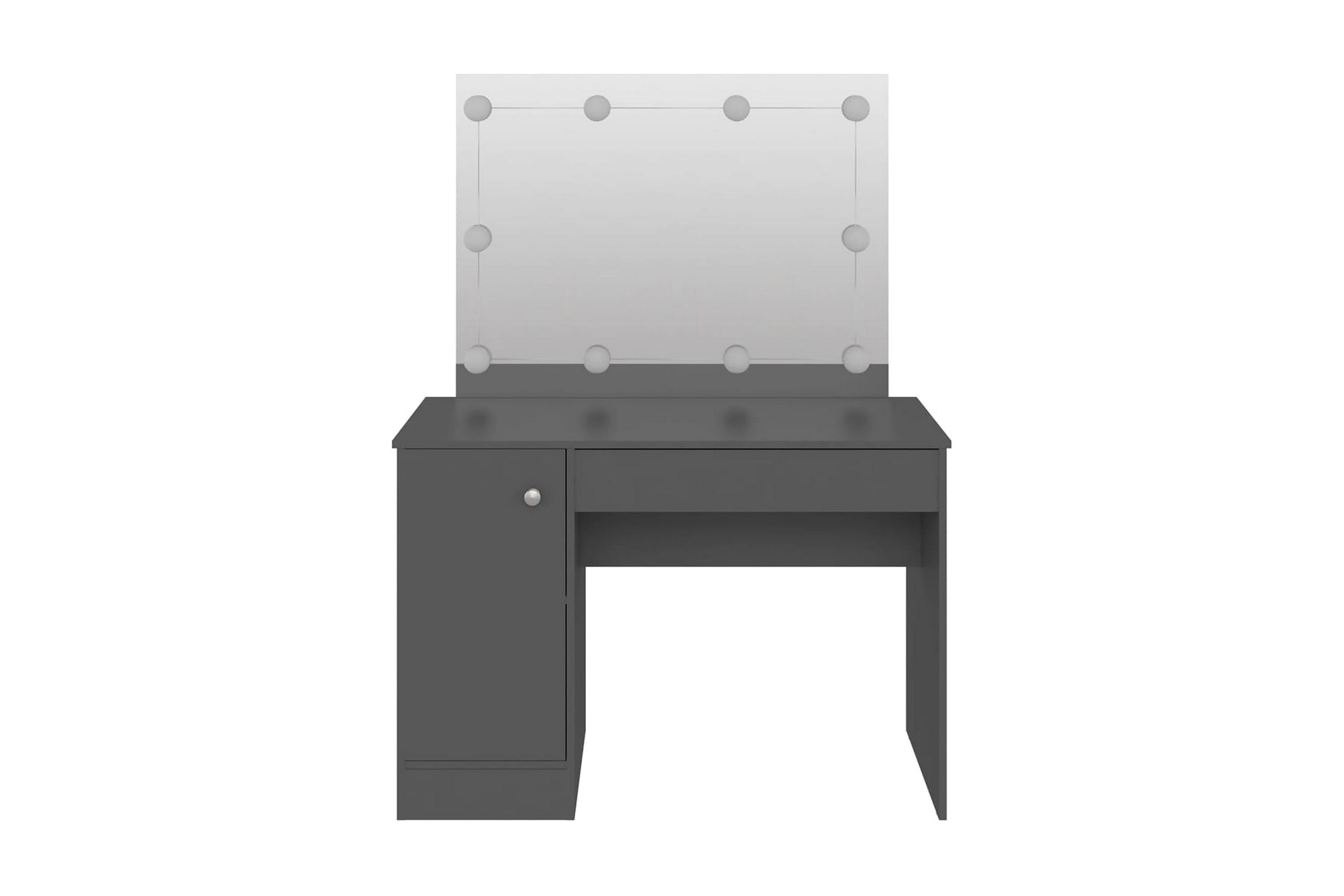 Sminkbord med LED-belysning 110x55x145 cm MDF grå – Grå
