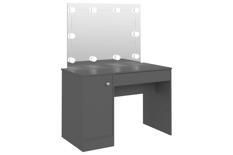 Sminkbord med LED-belysning 110x55x145 cm MDF grå - Grå - Bord - Sminkbord