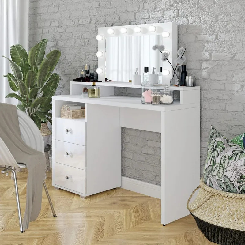Sminkbord med spegel Diva med 3 Lådor - Möbler - Bord