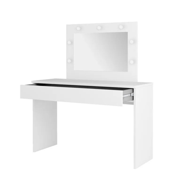 Sminkbord med spegel Eva 1 låda - Vit - Möbler - Bord