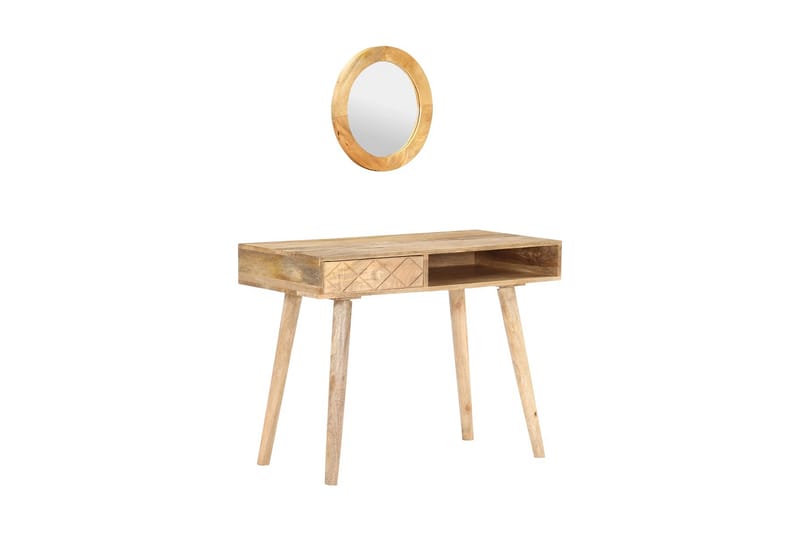 Sminkbord 100x50x76 cm massivt mangoträ - Brun - Möbler - Bord - Sminkbord