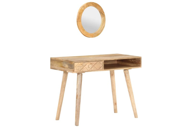 Sminkbord 100x50x76 cm massivt mangoträ - Brun - Möbler - Bord - Sminkbord