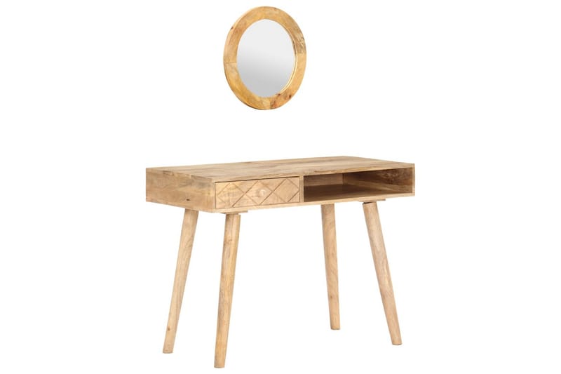 Sminkbord 100x50x76 cm massivt mangoträ - Brun - Möbler - Bord - Sminkbord