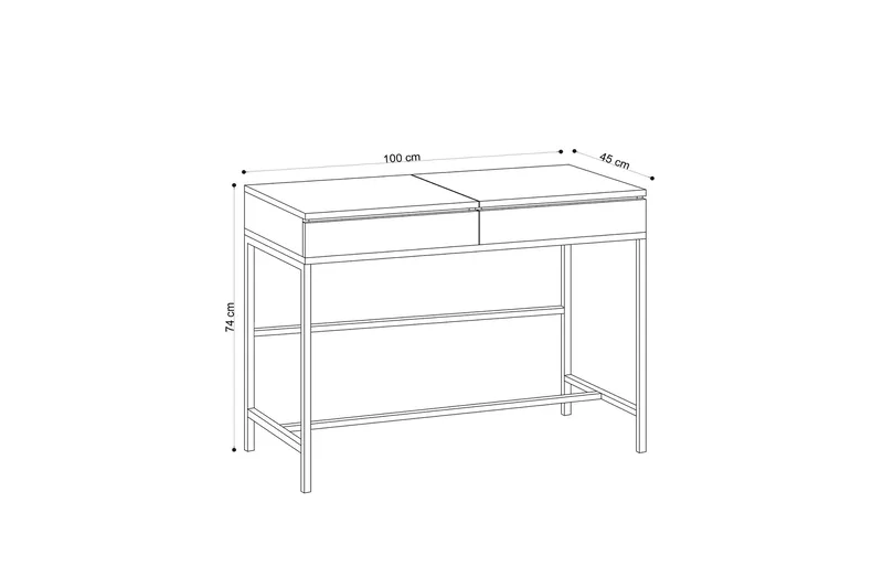 Sminkbord 45x100 cm - Natur/Svart - Möbler - Bord - Sminkbord