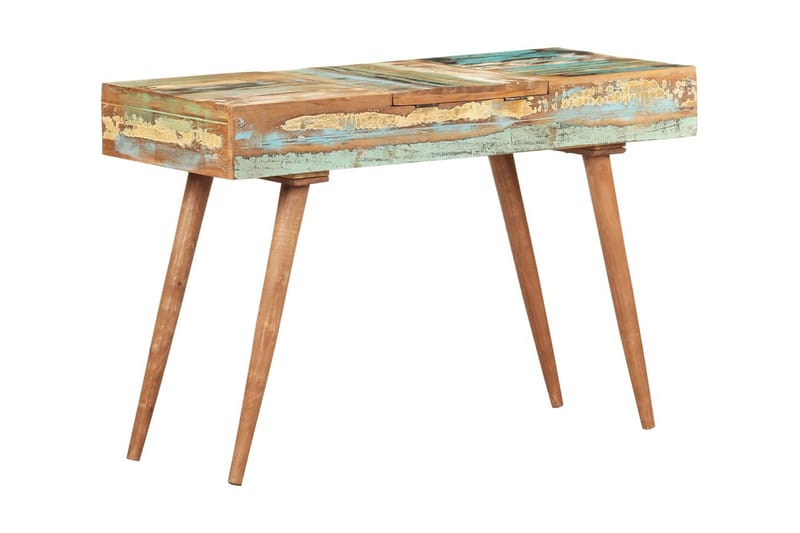 Sminkbord med spegel 112x45x76 cm massivt återvunnet trä - Brun - Möbler - Bord - Sminkbord