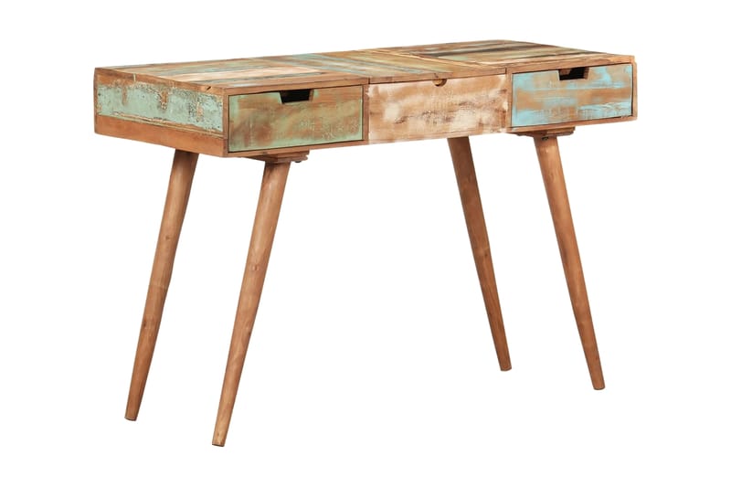 Sminkbord med spegel 112x45x76 cm massivt återvunnet trä - Brun - Möbler - Bord - Sminkbord