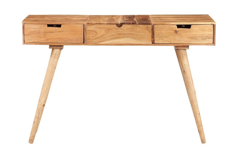 Sminkbord med spegel 112x45x76 cm massivt mangoträ - Brun - Bord - Sminkbord