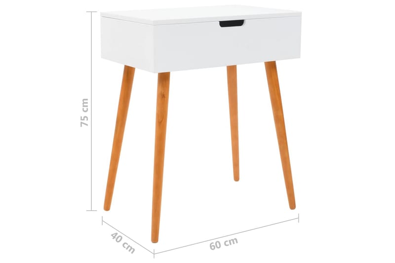Sminkbord med spegel MDF 60x40x75 cm - Vit - Möbler - Bord - Sminkbord