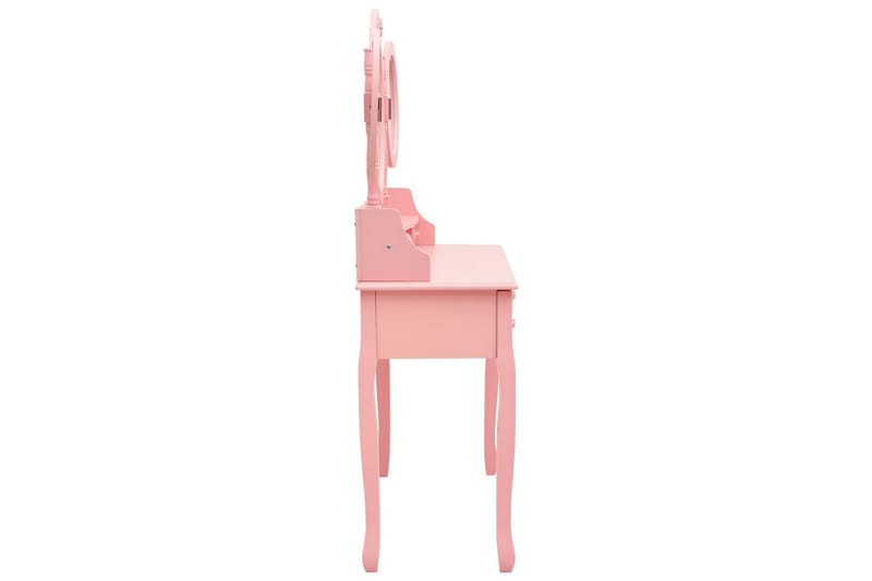 Sminkbord med pall och 3 speglar rosa - Rosa - Spegelbord barn - Sminkbord barn - Bord - Sminkbord
