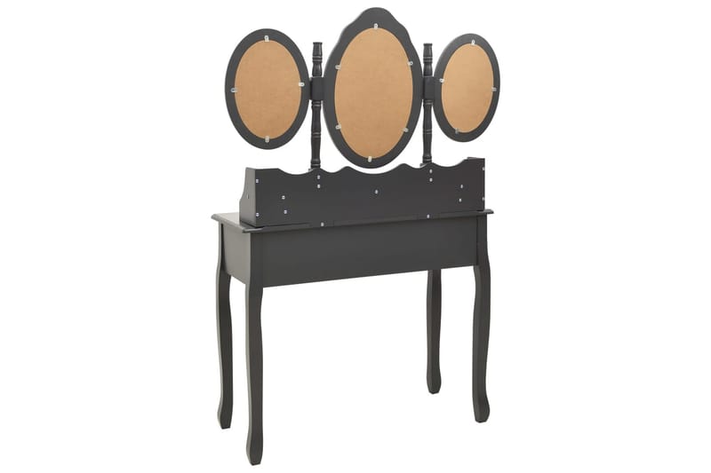 Sminkbord med pall och 3 speglar grå - Grå - Bord - Sminkbord