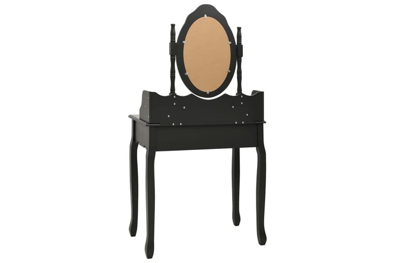 Sminkbord med pall svart 75x69x140 cm paulowniaträ - Svart - Möbler - Bord - Sminkbord