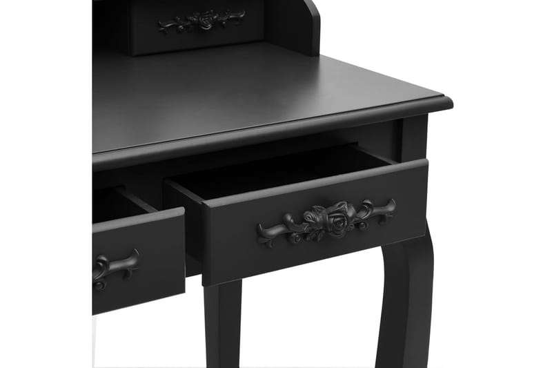 Sminkbord med pall svart 75x69x140 cm paulowniaträ - Svart - Bord - Sminkbord