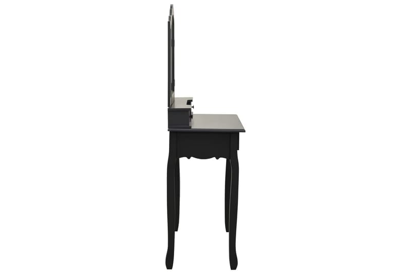 Sminkbord med pall svart 80x69x141 cm paulowniaträ - Svart - Möbler - Bord - Sminkbord