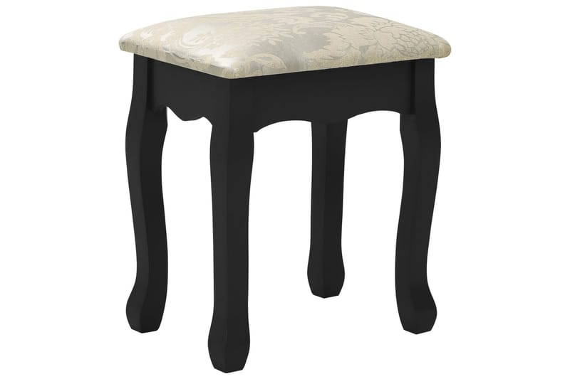 Sminkbord med pall svart 80x69x141 cm paulowniaträ - Svart - Möbler - Bord - Sminkbord