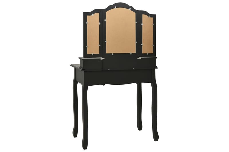 Sminkbord med pall svart 80x69x141 cm paulowniaträ - Svart - Möbler - Bord - Sminkbord